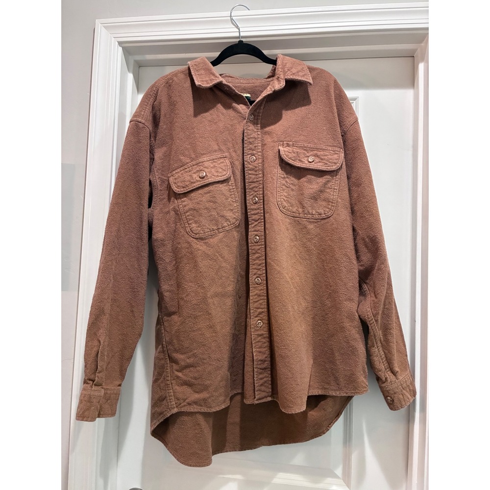 Field & Stream Mens XXL Brown Flannel Shirt Long Sleeve 100% Cotton Button Down